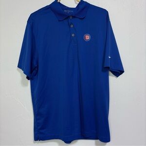 Nike Golf Dri-Fit Cubs MLB Polo Short Sleeve Blue Men's XL Shirt